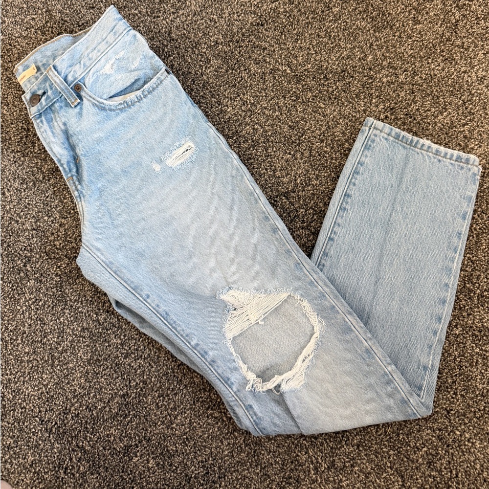 Levi's Light Blue Ripped Boyfriend Jeans
